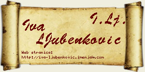 Iva LJubenković vizit kartica